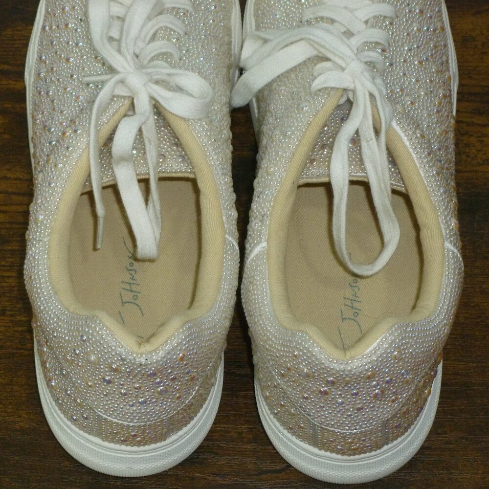 Betsy Johnson "Sidny" Pearl Platform Bridal Sneakers - Picture 8 of 16